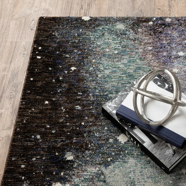 Oriental Weavers Sphinx Evolution 0958A Midnight/ Purple Rugs - corner detail