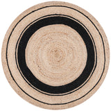 Safavieh Natural Fiber 3'-0" x 3'-0" Rug in Black / Natural