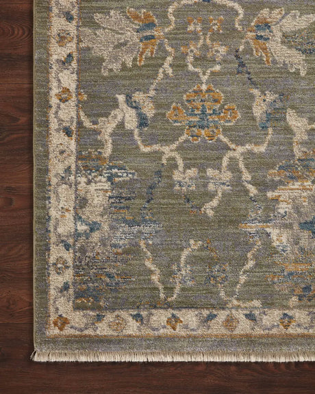 Loloi Giada Gia-03 Sage/Gold Rugs - corner on wood