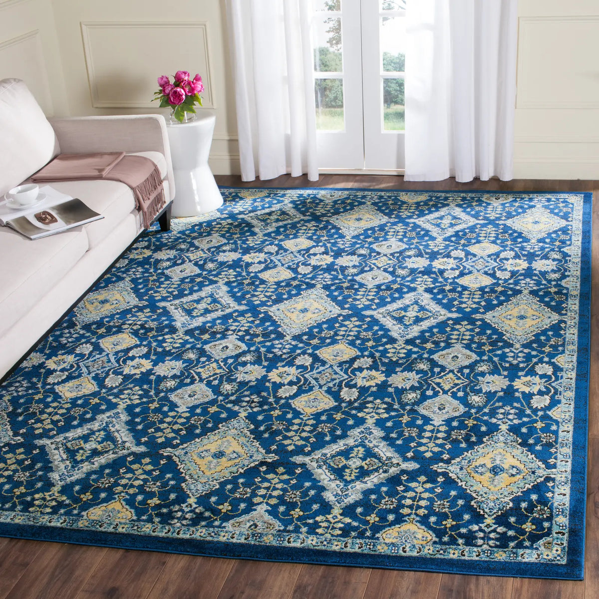 Safavieh Evoke 10'-0" x 14'-0" Rug in Royal / Ivory