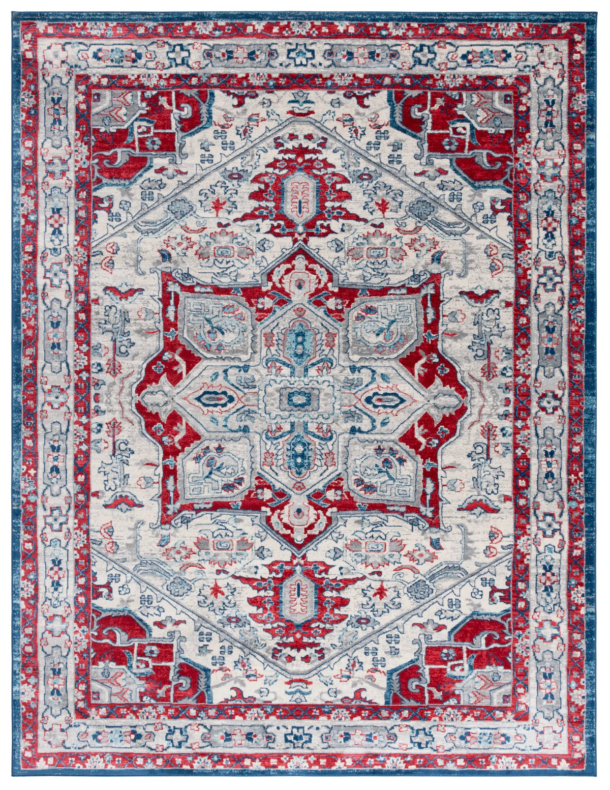 Safavieh Brentwood 10'-0" x 13'-0" Rug in Ivory / Red