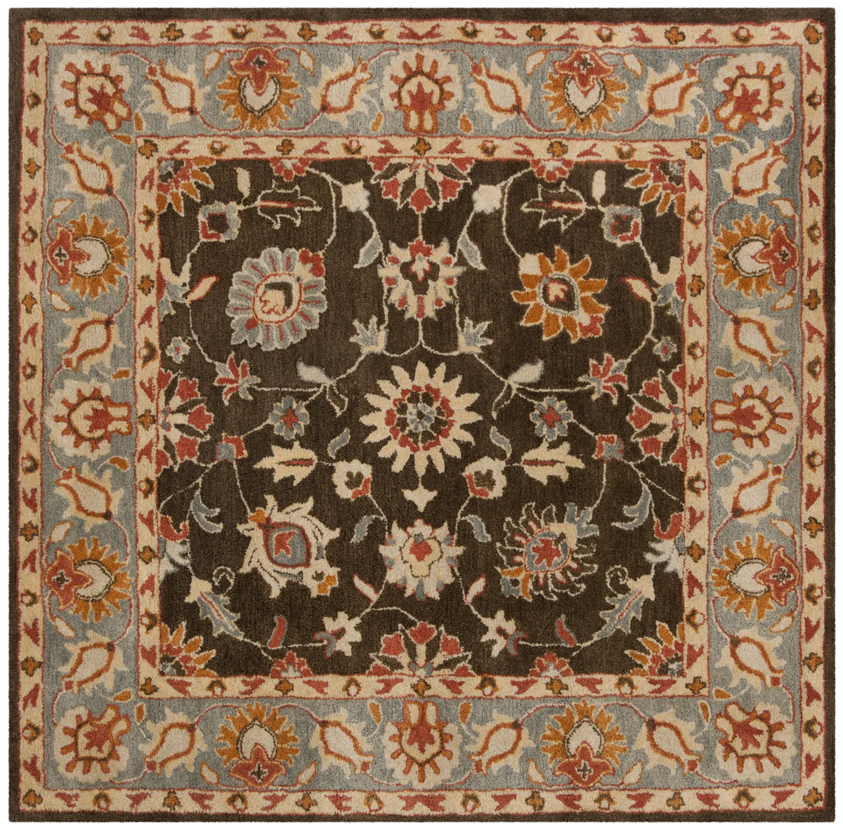 Safavieh Heritage 6'-0" x 6'-0" Rug in Charcoal / Blue