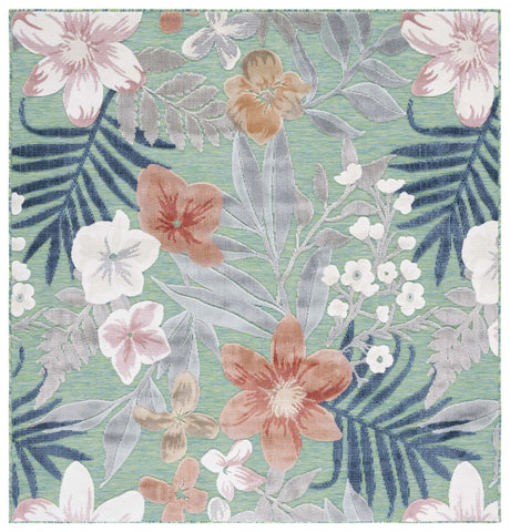 Safavieh Cabana 6'-5" x 6'-5" Rug in Green / Rust