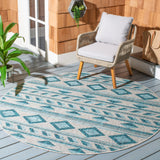 Safavieh Courtyard 6'-7" x 6'-7" Rug in Grey / Teal