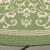Safavieh Courtyard 5'-3" x 5'-3" Rug in Olive / Natural