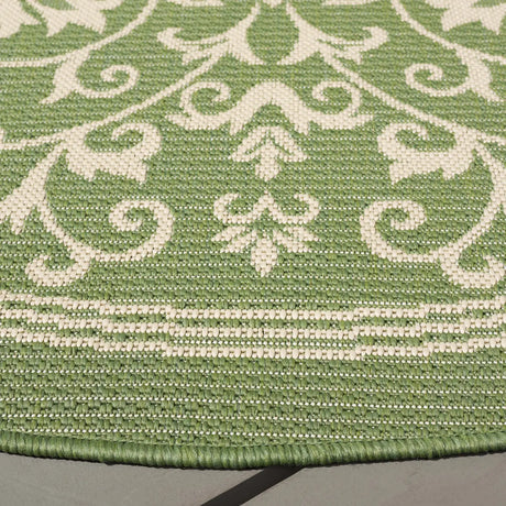 Safavieh Courtyard 5'-3" x 5'-3" Rug in Olive / Natural
