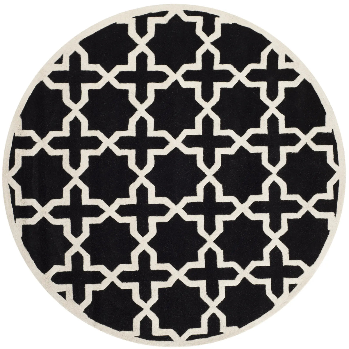 Safavieh Chatham 7'-0" x 7'-0" Rug in Black / Ivory