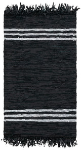 Safavieh Vintage Leather 3'-0" x 5'-0" Rug in Black / Ivory