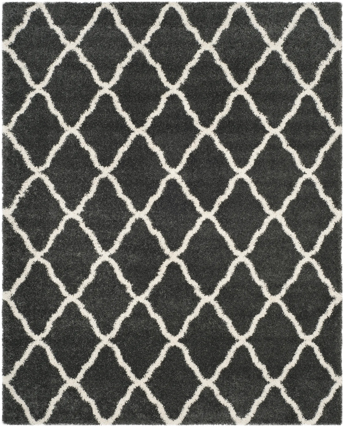 Safavieh Hudson Shag 10'-0" x 14'-0" Rug in Dark Grey / Ivory