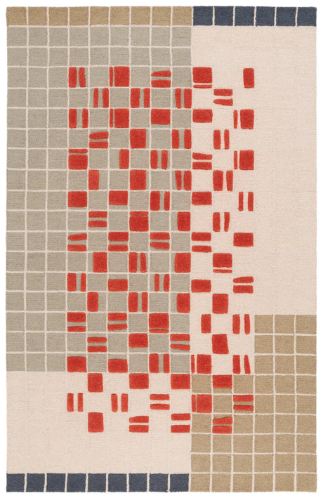 Safavieh Genre 4'-0" x 6'-0" Rug in Grey / Red
