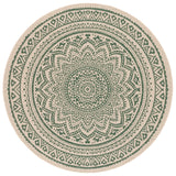 Safavieh Courtyard 6'-7" x 6'-7" Rug in Beige / Dark Green