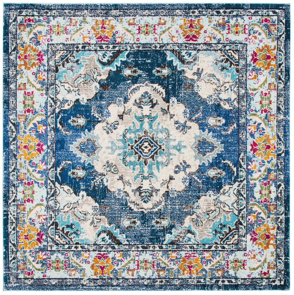 Safavieh Monaco 6'-7" x 6'-7" Rug in Navy / Light Blue