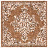 Safavieh Beach House 6'-7" x 6'-7" Rug in Brown / Ivory