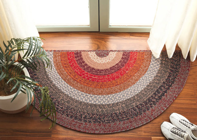 Safavieh Braided 2'-0" x 4'-0" Rug in Brown / Rust