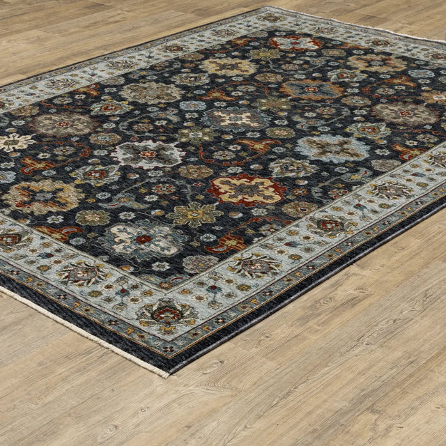 Oriental Weavers Sphinx Aberdeen 561B1 Blue/Multi Rugs - angle detail
