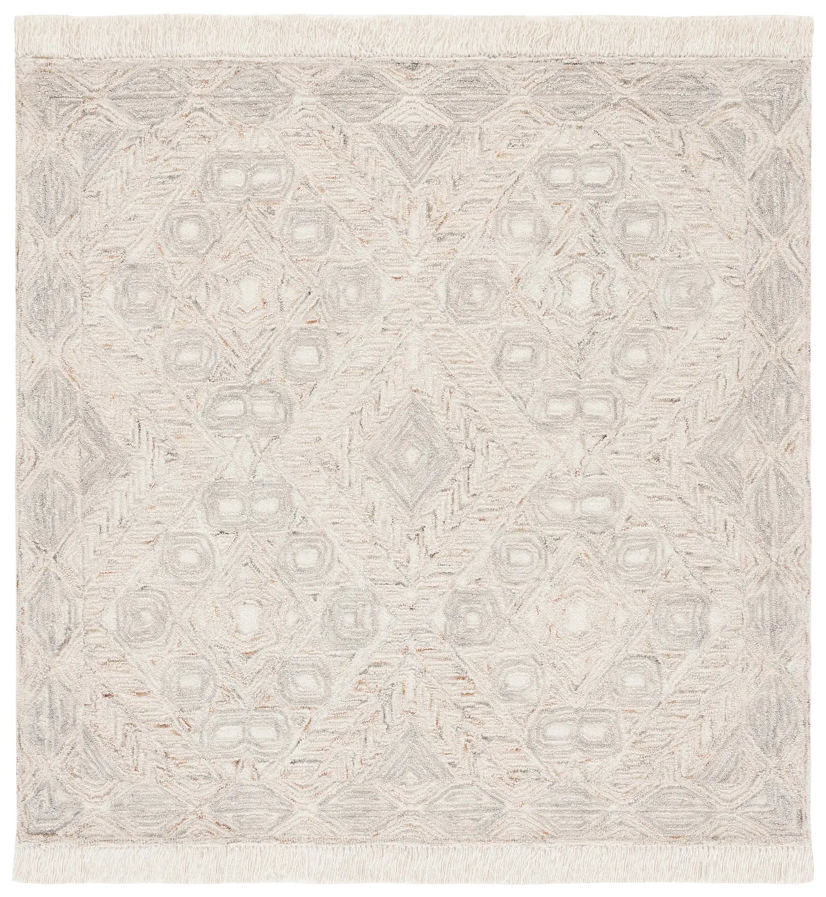 Safavieh Ikat 6'-0" x 6'-0" Rug in Ivory / Grey
