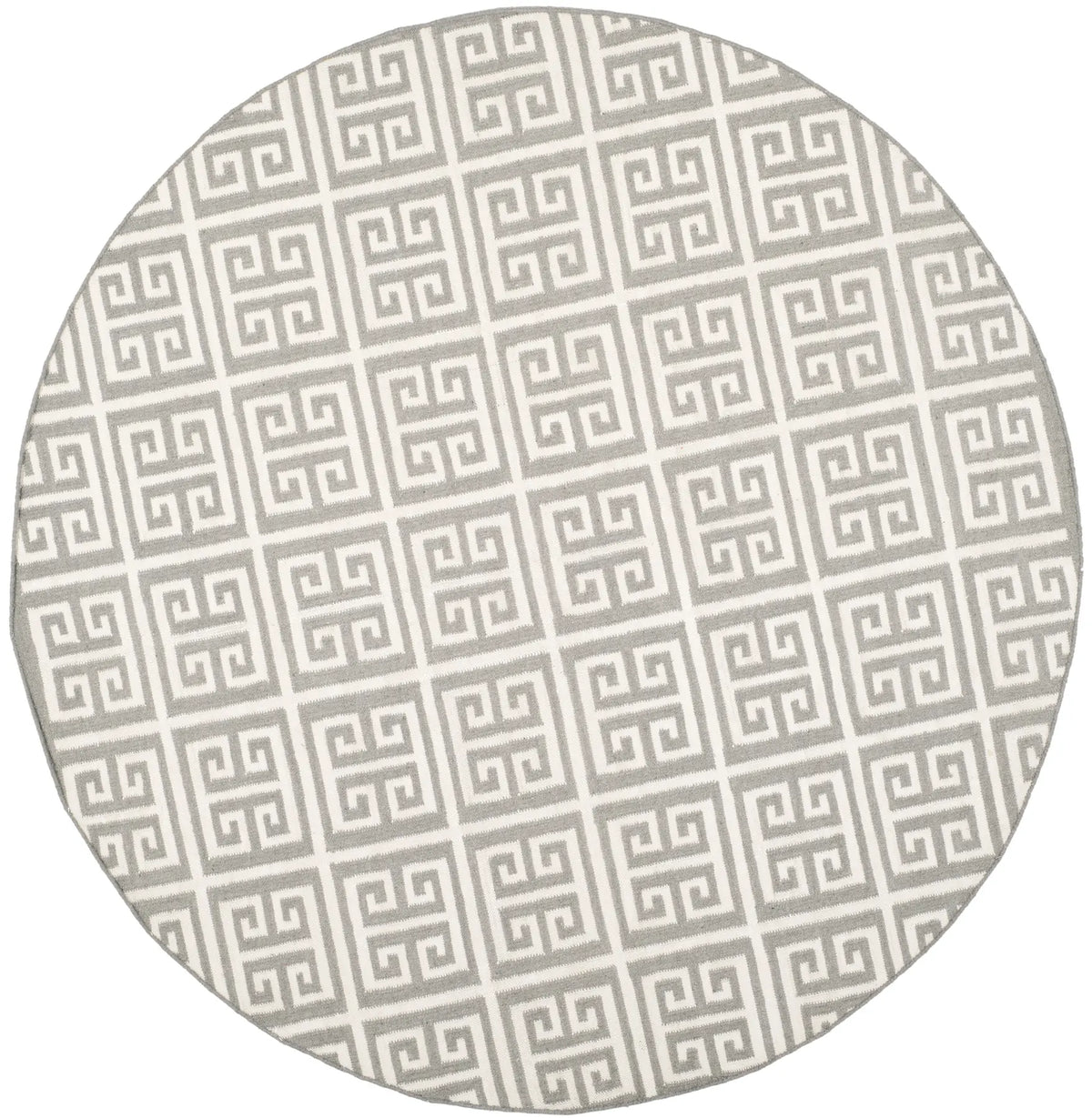 Safavieh Dhurries 7'-0" x 7'-0" Rug in Grey / Ivory