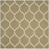 Safavieh Courtyard 6'-7" x 6'-7" Rug in Green / Beige