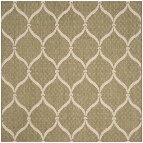 Safavieh Courtyard 6'-7" x 6'-7" Rug in Green / Beige