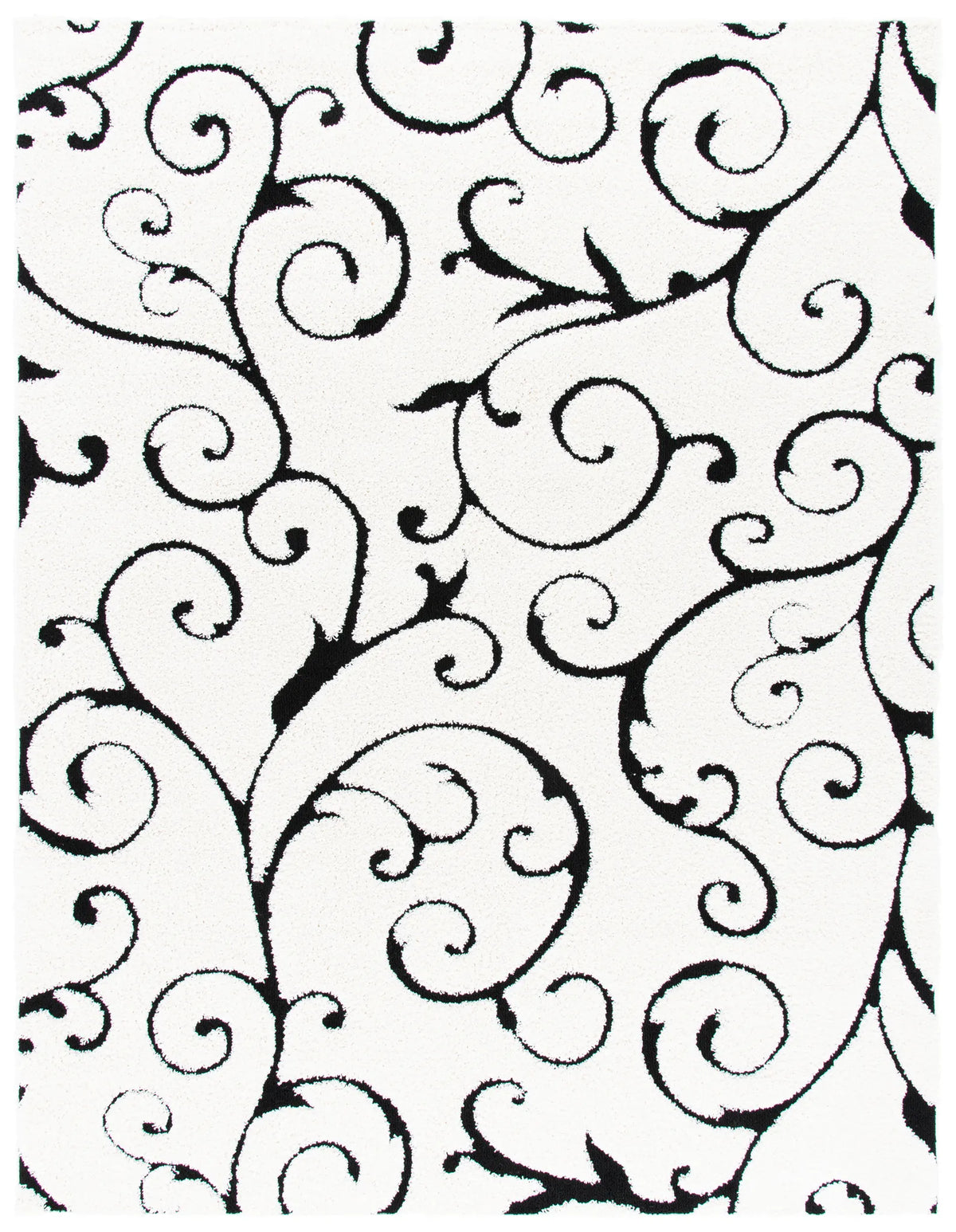 Safavieh Florida Shag 9'-6" x 13'-0" Rug in Ivory / Black