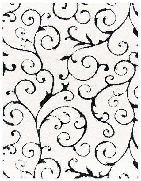 Safavieh Florida Shag 9'-6" x 13'-0" Rug in Ivory / Black