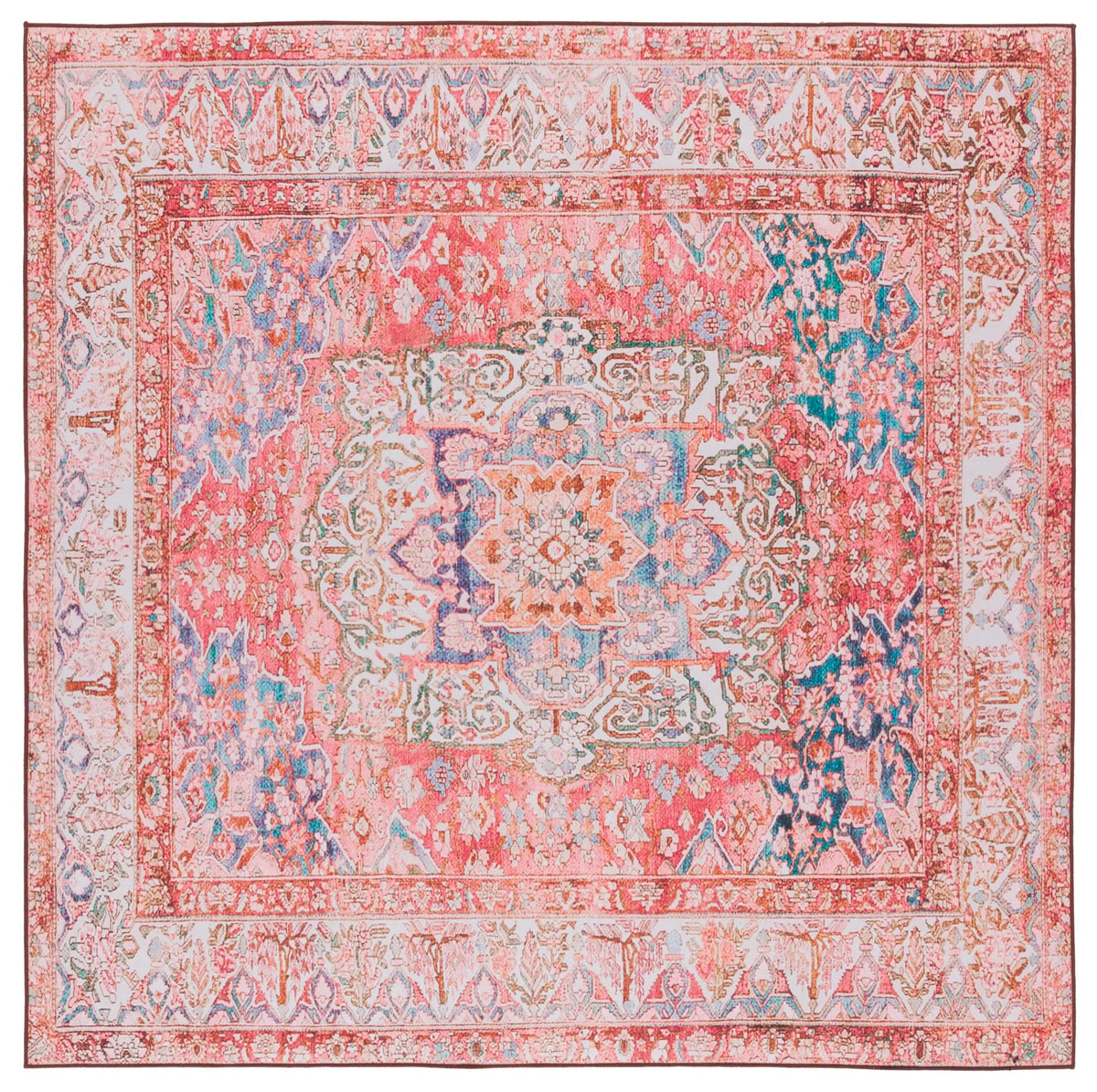 Safavieh Tucson 6'-0" x 6'-0" Rug in Rose / Beige