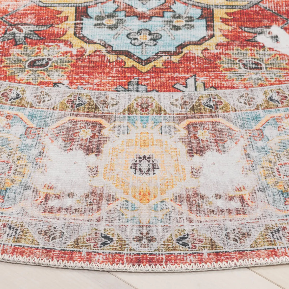 Safavieh Arizona 6'-0" x 6'-0" Rug in Rust / Aqua