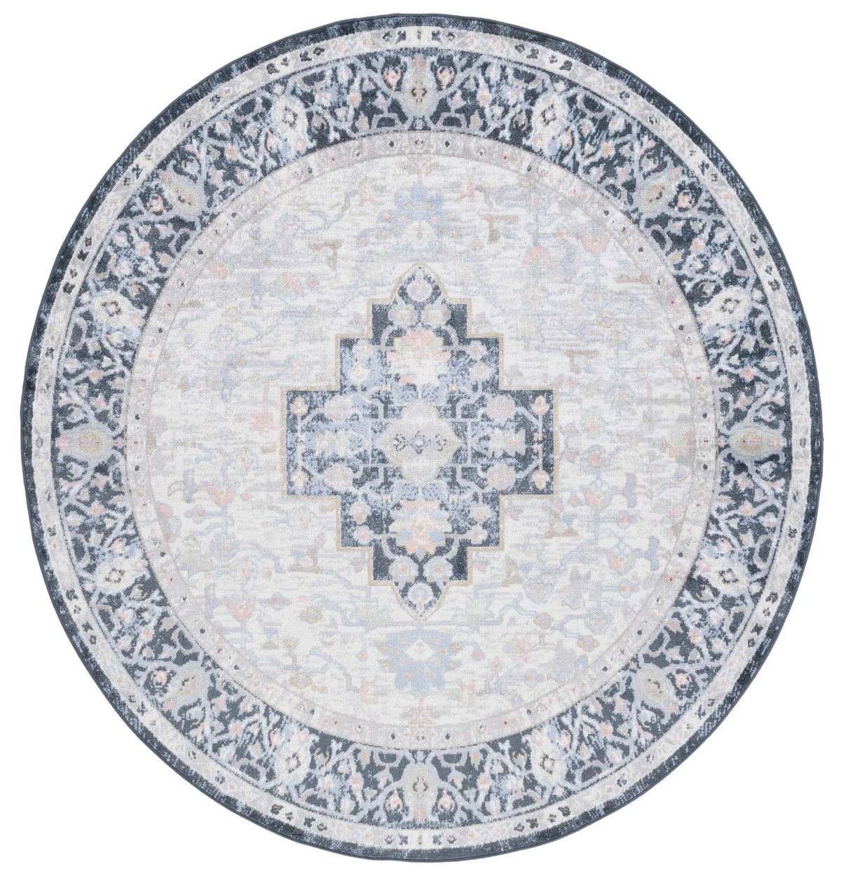 Safavieh Bayside 6'-7" x 6'-7" Rug in Blue / Ivory