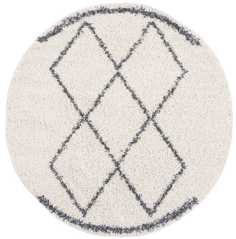 Safavieh Pro Lux Shag 400 6'-7" x 6'-7" Rug in Cream / Blue