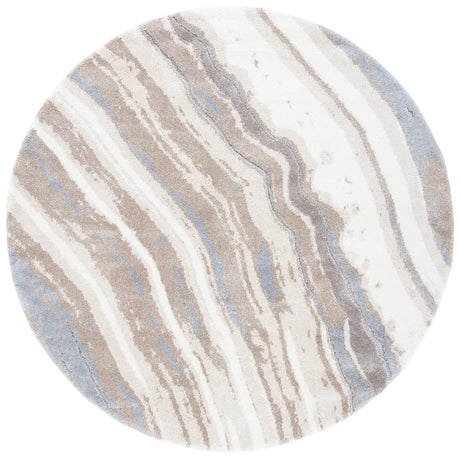 Safavieh Cyrus Shag 6'-7" x 6'-7" Rug in Ivory / Grey