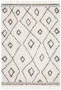 Safavieh Moroccan Fringe Shag 4'-0" x 6'-0" Rug in Ivory / Grey