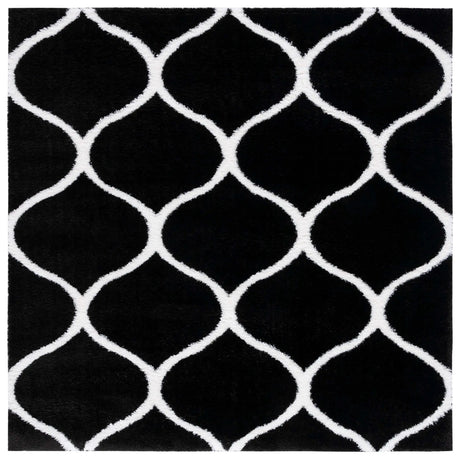 Safavieh Tahoe Shag 6'-7" x 6'-7" Rug in Black / White