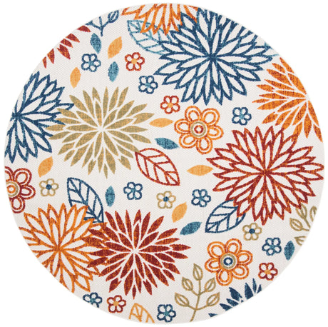 Safavieh Cabana 5'-3" x 5'-3" Rug in Creme / Red