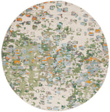 Safavieh Monaco 6'-7" x 6'-7" Rug in Sage / Rust