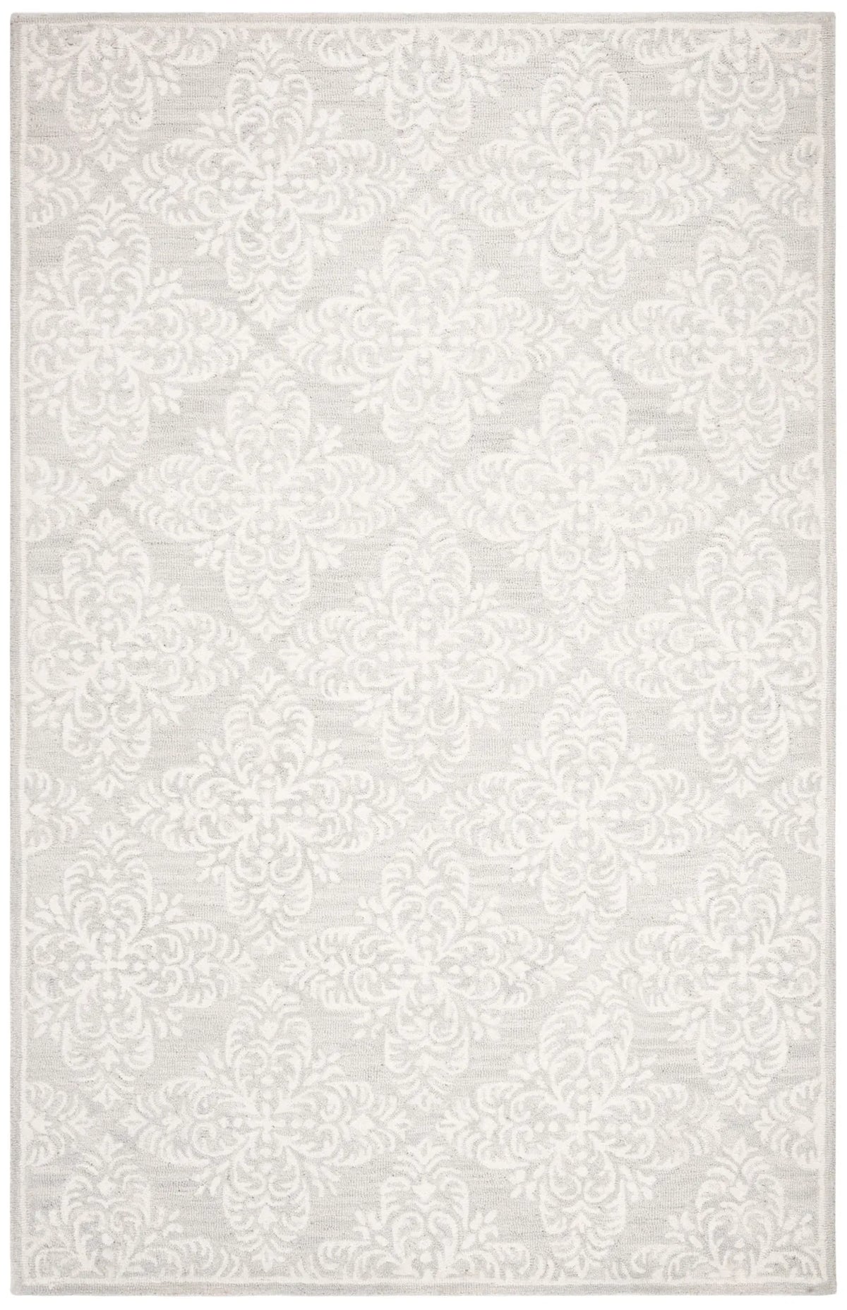 Safavieh Micro-Loop 4'-0" x 6'-0" Rug in Silver / Ivory