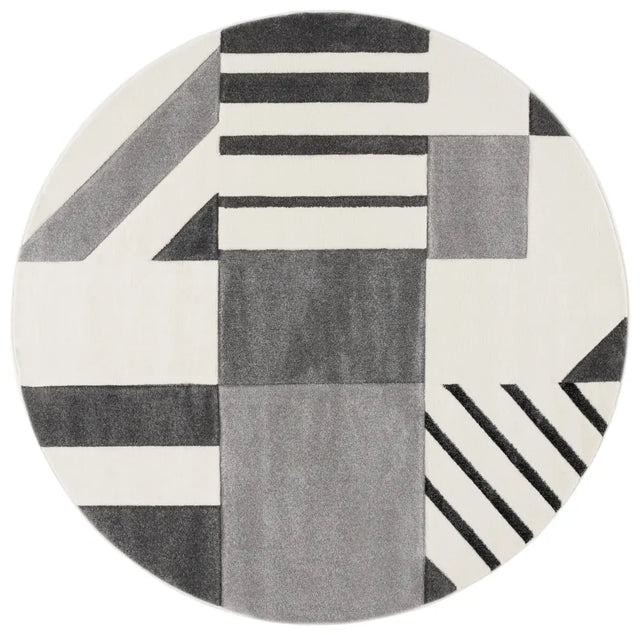 Safavieh Hollywood 6'-7" x 6'-7" Rug in Ivory / Grey