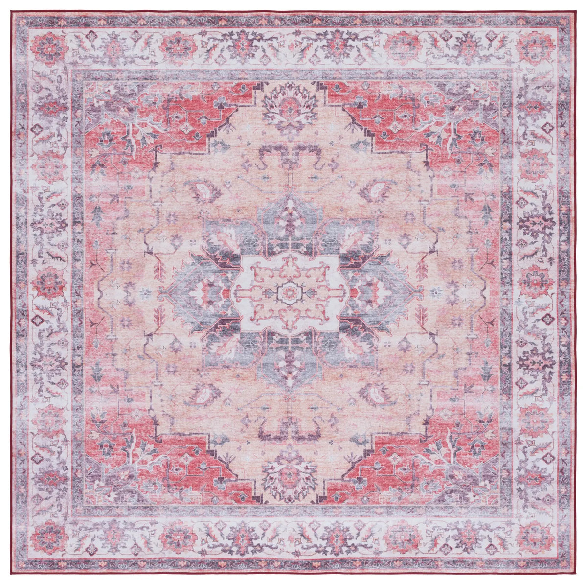 Safavieh Tucson 6'-0" x 6'-0" Rug in Rust / Beige