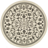 Safavieh Courtyard 5'-3" x 5'-3" Rug in Sand / Black
