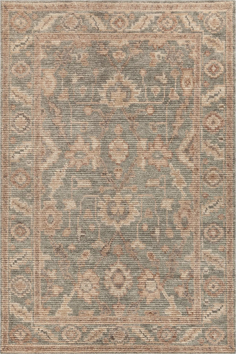 Chandra Yazmin YAZ-58203 Green / Tan / Brown rug, flat view