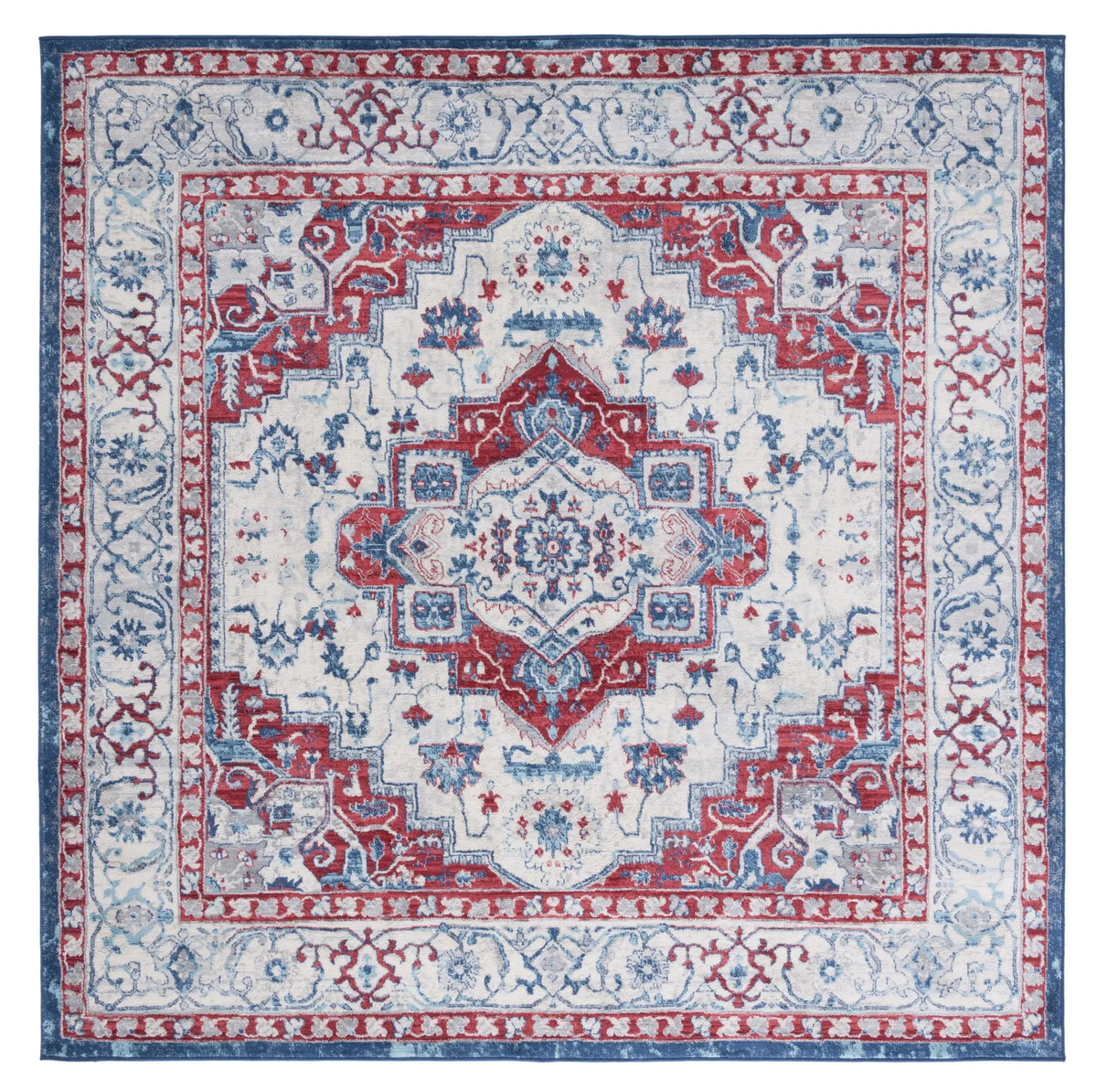 Safavieh Brentwood 6'-7" x 6'-7" Rug in Beige / Red