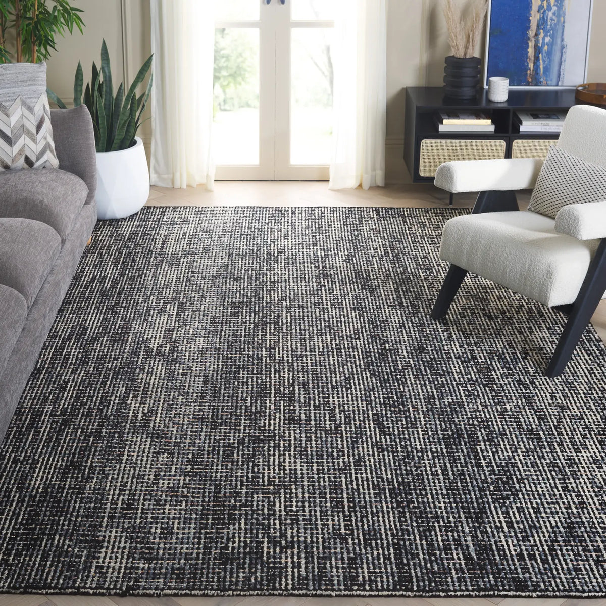 Safavieh Abstract 10'-0" x 14'-0" Rug in Black / Grey