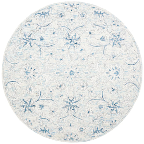 Safavieh Micro-Loop 5'-0" x 5'-0" Rug in Light Blue / Ivory