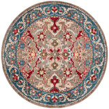 Safavieh Kashan 6'-7" x 6'-7" Rug in Taupe / Blue