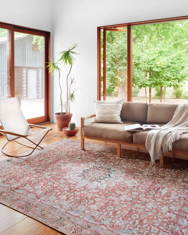 Loloi Wynter Wyn-05 Tomato/Teal Rugs - room scene 1