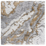 Safavieh Horizon Shag 800 6'-7" x 6'-7" Rug in Grey / Gold