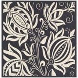 Safavieh Courtyard 6'-7" x 6'-7" Rug in Black / Sand