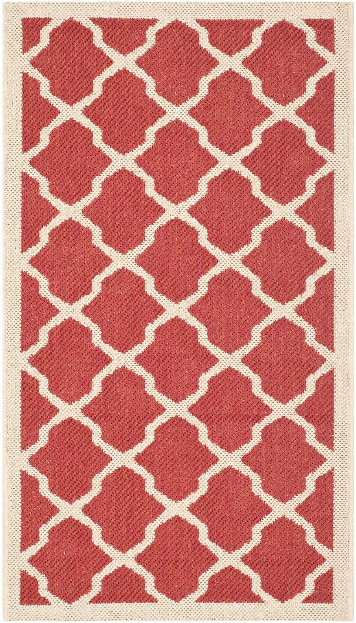 Safavieh Courtyard 2'-0" x 3'-7" Rug in Red / Bone