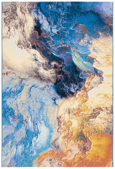 Safavieh Barbados 500 4'-0" x 6'-0" Rug in Blue / Rust Gold
