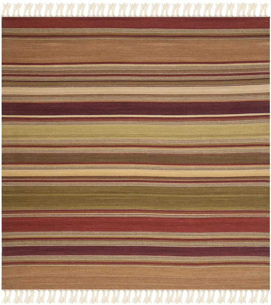 Safavieh Striped Kilim 7'-0" x 7'-0" Rug in Red