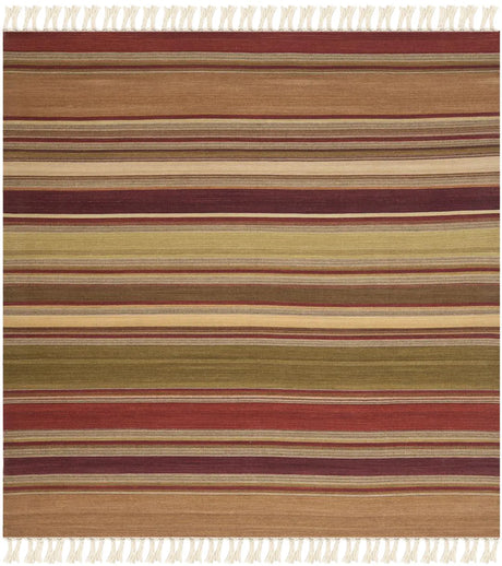 Safavieh Striped Kilim 7'-0" x 7'-0" Rug in Red